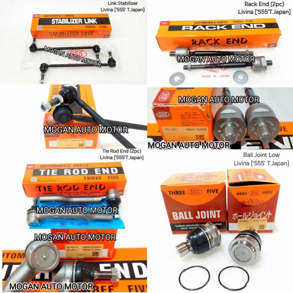 Jual Paket 555 Kaki Kaki Komplit Set 8Pc Tie Rod End + Long Tie Rod End ...