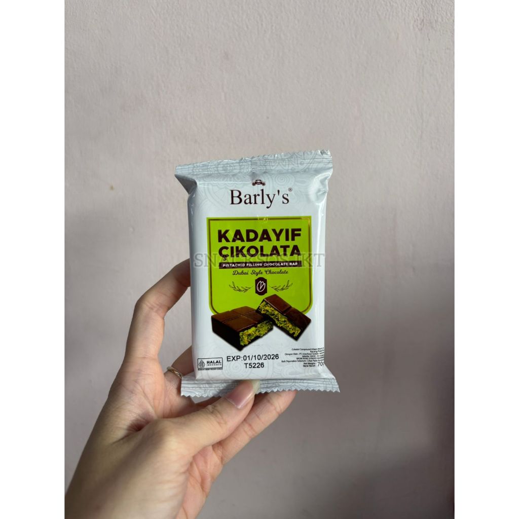 Jual BARLY’S PISTACHIO CHOCOLATE BAR DUBAI CHOCOLATE 70g BARYLS ...