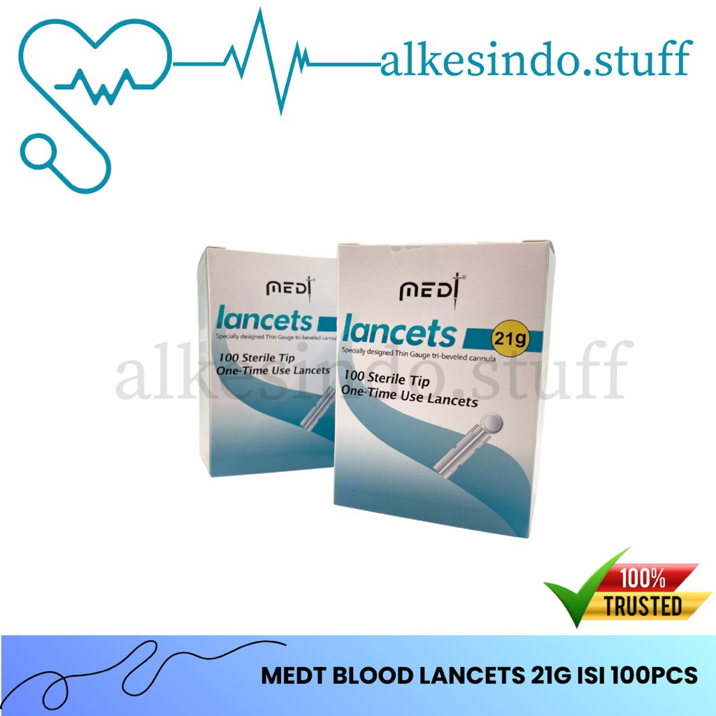 Jual MEDT Blood Lancet 21G | Medilance Jarum Bekam isi 100 pcs | Jarum ...
