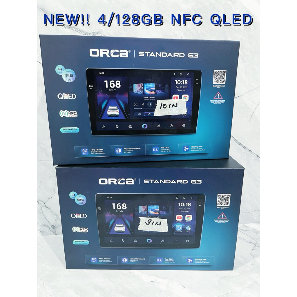 Headunit android ORCA G3 4/128GB NFC COOLING FAN