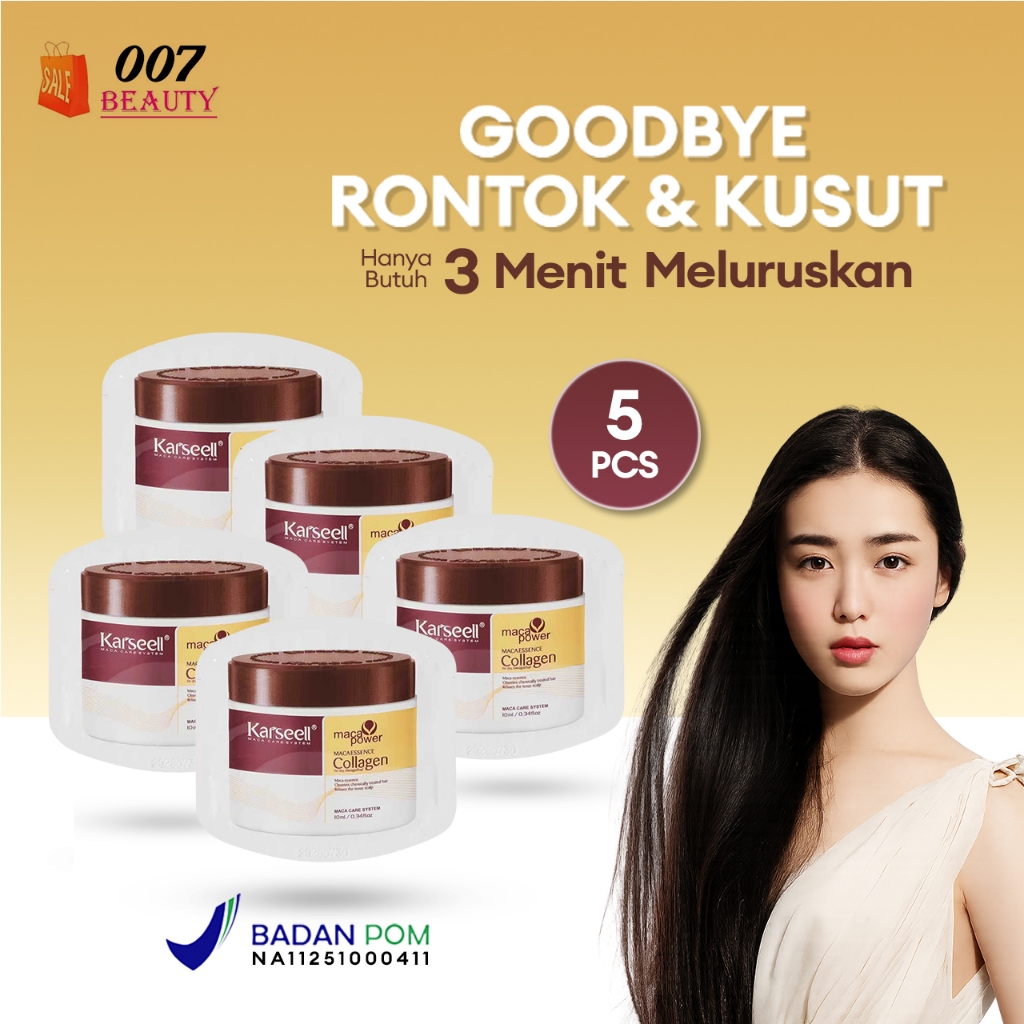 Jual ( Isi 5 Sachet ) Masker Pelurus Rambut BPOM / Karseell Smoothing ...
