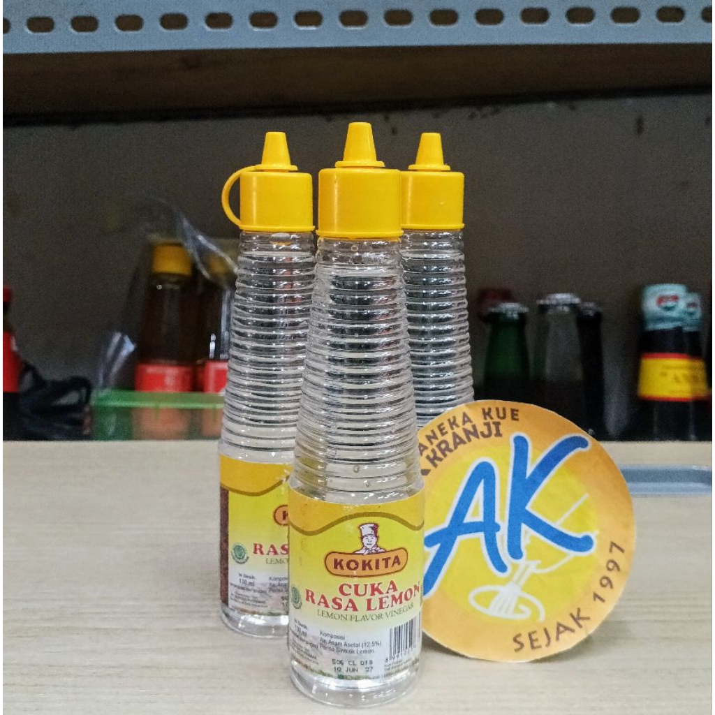 Jual KOKITA CUKA RASA LEMON130 ML | LEMON FLAVOR VINEGAR 130ML | Shopee ...