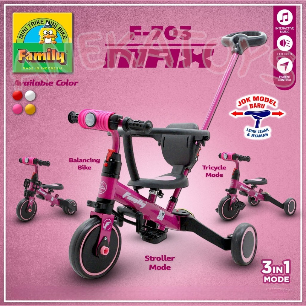 Jual Balance Bike Anak Family F703 Balance/ Sepeda Roda Tiga Anak 3in1 ...