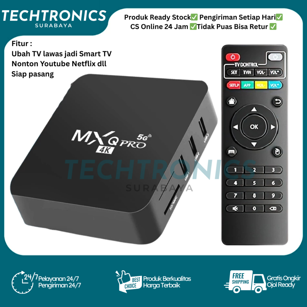 Jual MXQ PRO Android TV Box 4K HD Smart Set Top Box 8GB Ram 128GB Rom 2 ...