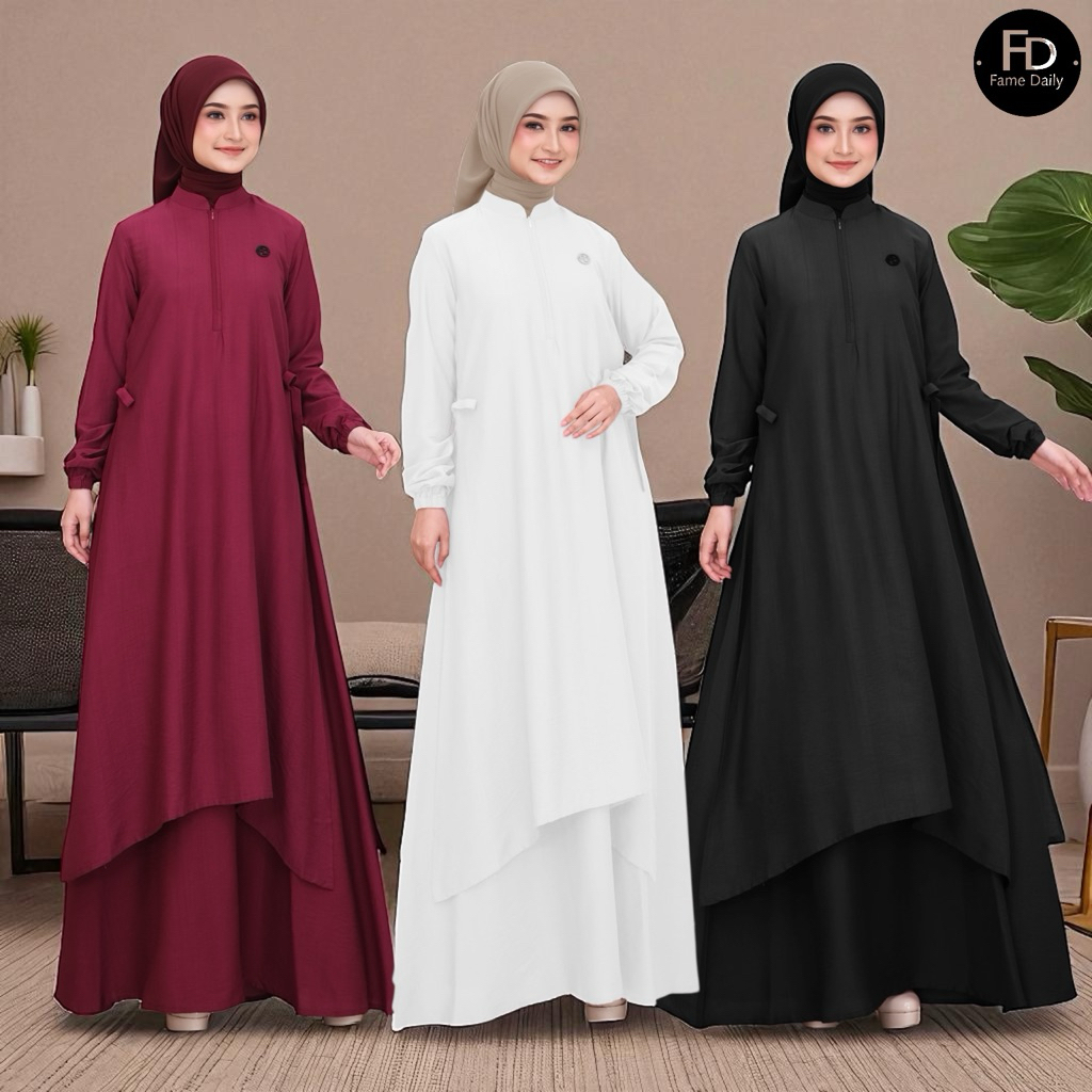 Jual Fame.Daily Gamis Putih/Gamis Umroh/Gamis Haji/Gamis hitam/ Gamis ...