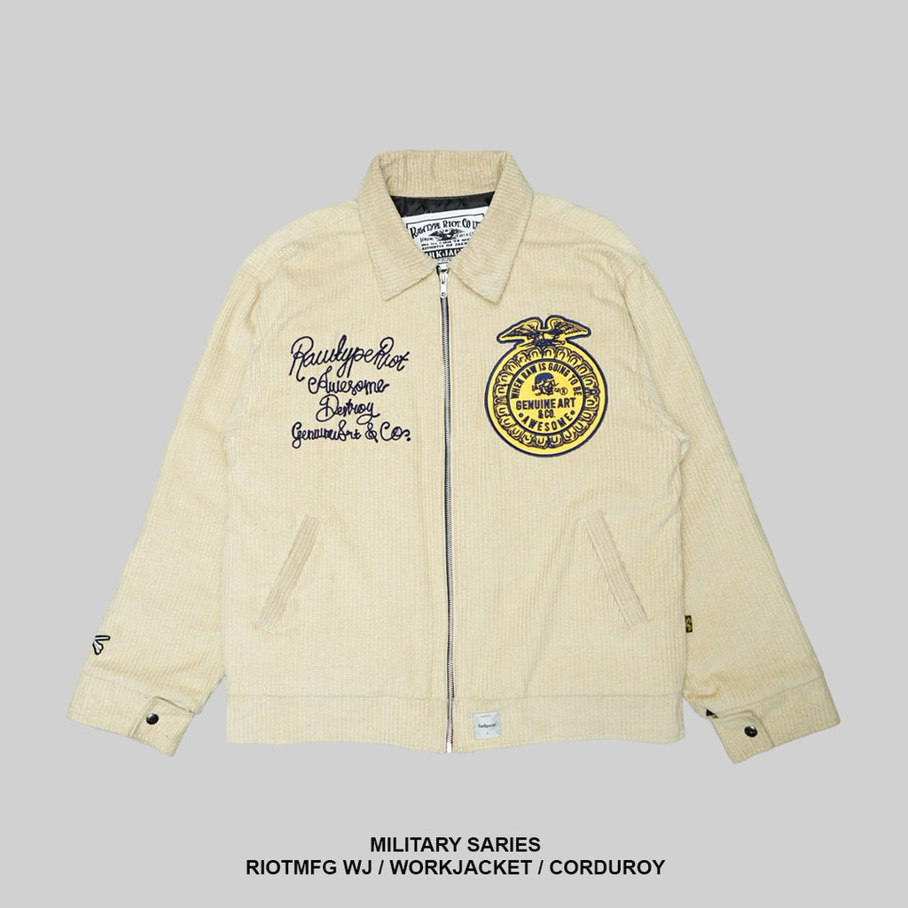 Jual 100% Original - Rawtype Riot - Work Jacket - Riotmfg Cream ...