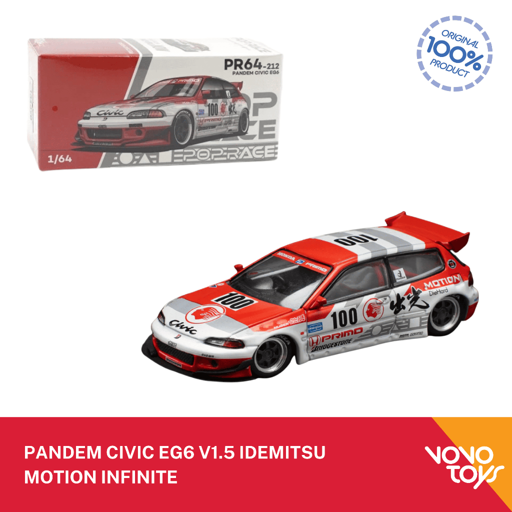 Pop Race 1:64 Pandem Civic EG6 V1.5 Idemisu Motion Infinite #212 - Modellino Diecast 2025