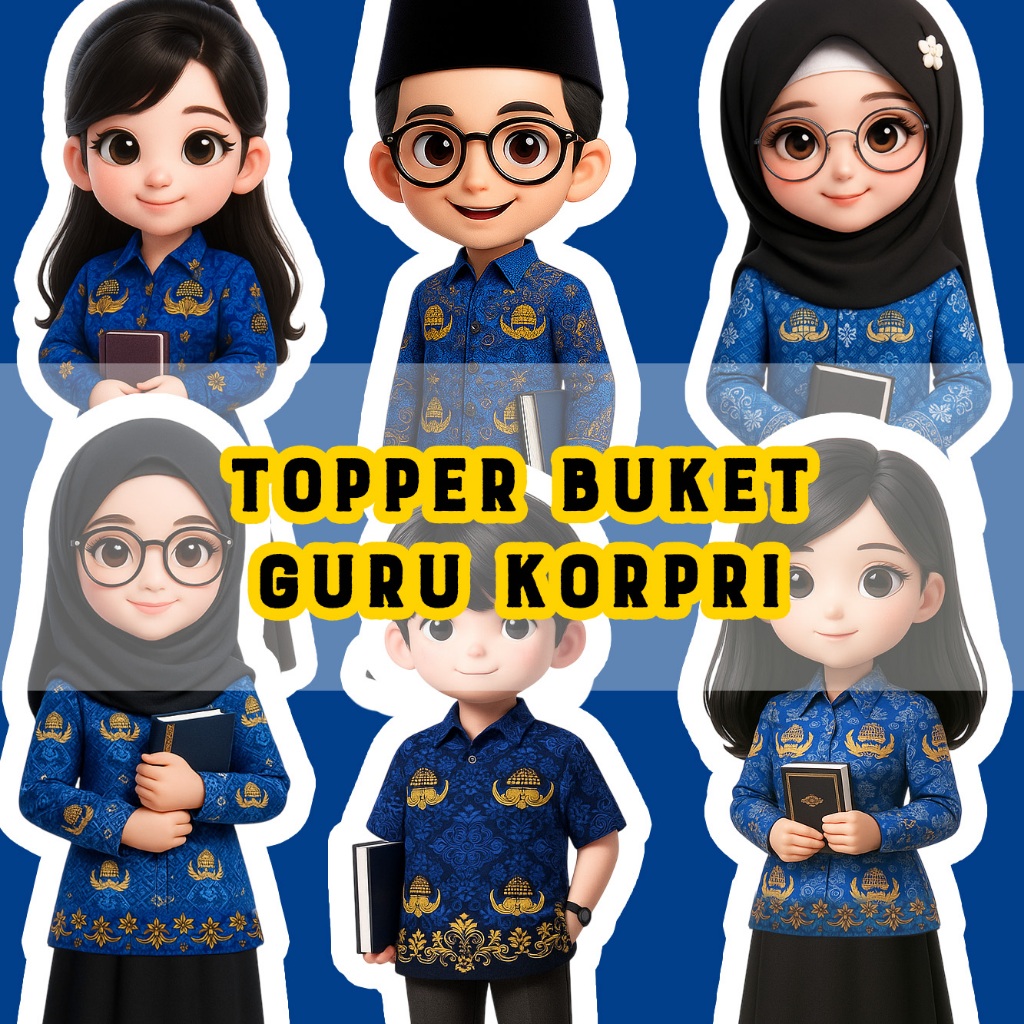 Jual TOPPER HARI GURU/ TEACHER DAY KORPRI UNTUK BUKET ATAU KUE ISI 10 ...