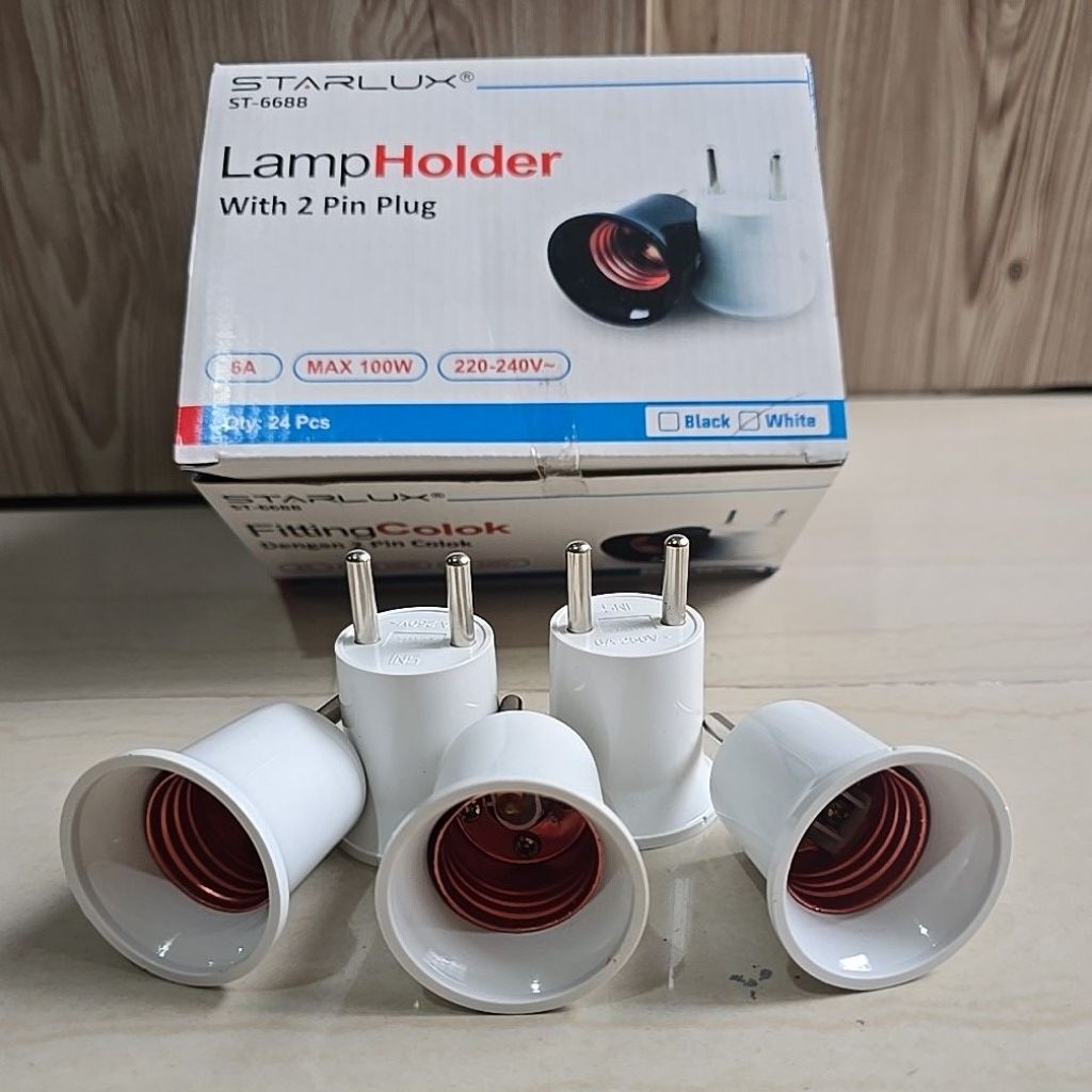 Jual FITTING COLOK E27 WITH 2 PIN PLUG / LAMP HOLDER STARLUX | Shopee ...