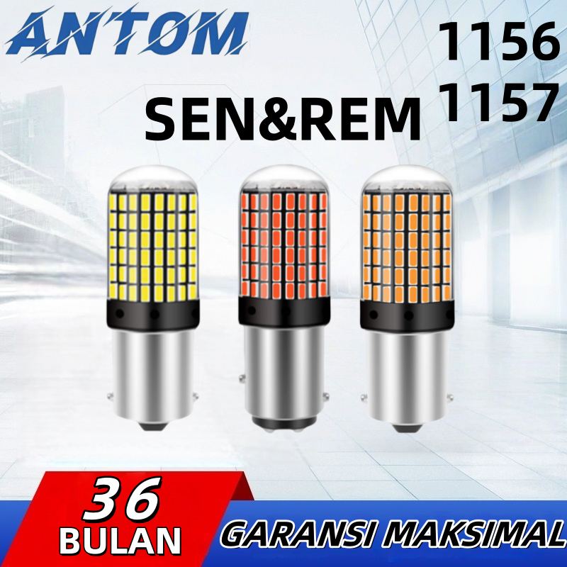 LAMPU LED SEN & REM 144SMD S25 LED Signal Brake Reverse Lamp 1156 1157 7440 7443 /Lampu Pembalik Mobil