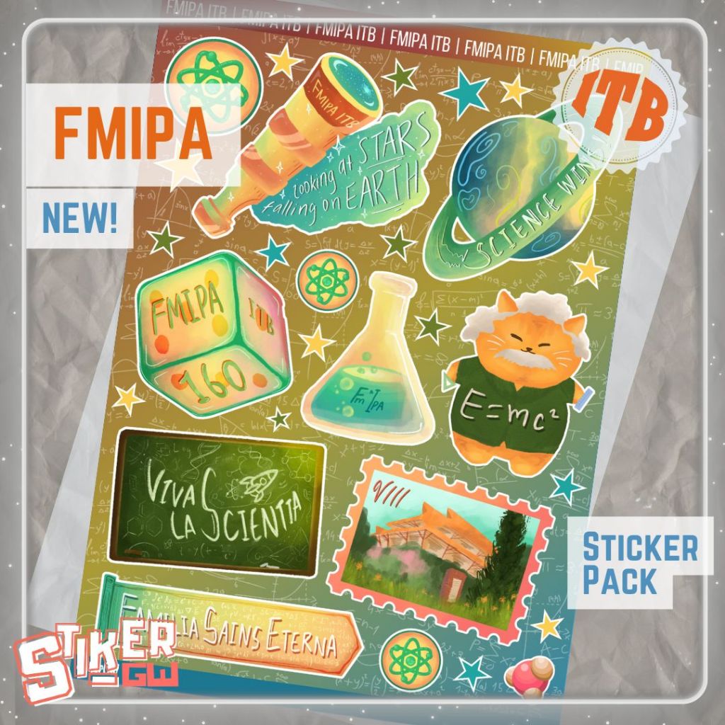 Jual [BERIZIN RESMI] Sticker Pack FMIPA ITB | STIKER FAKULTAS ...