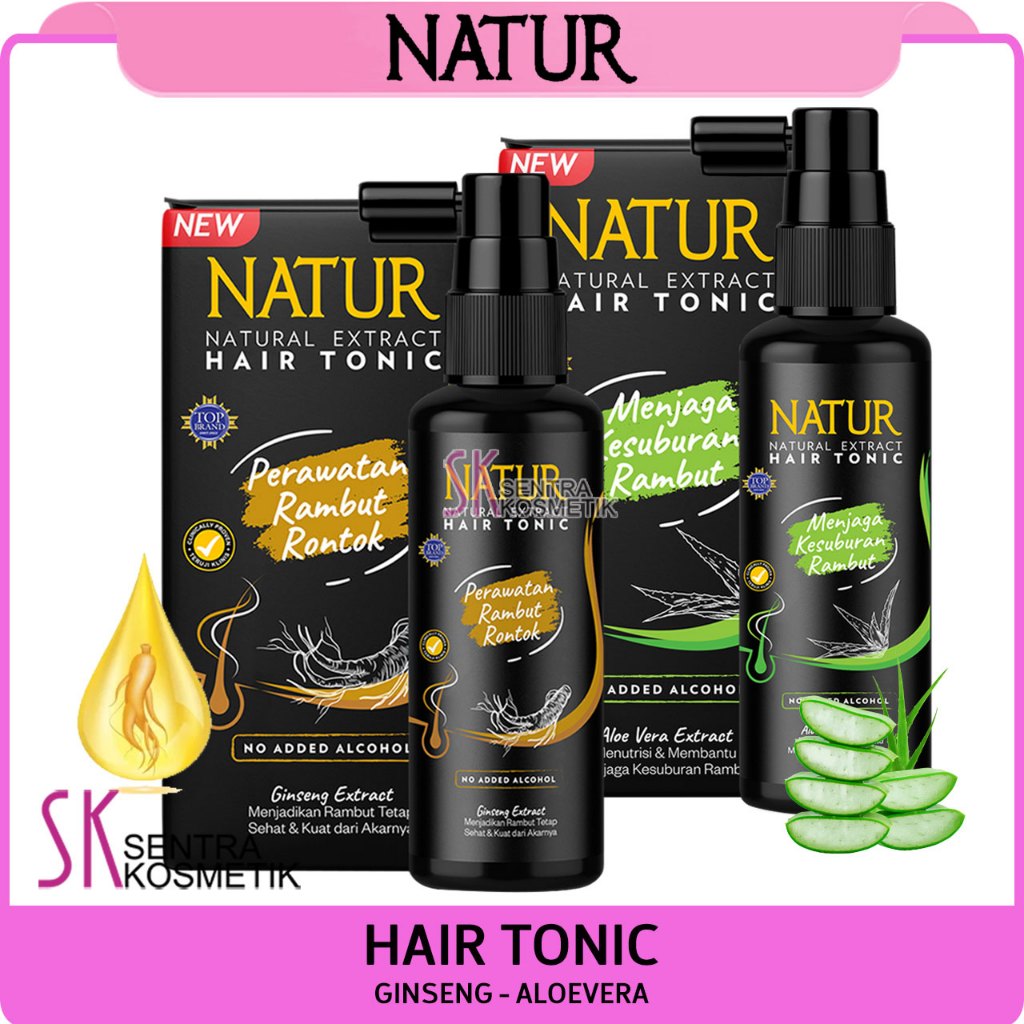 Jual NATUR Hair Tonic Ginseng Tonic Rambut Rontok Aloevera Penyubur ...