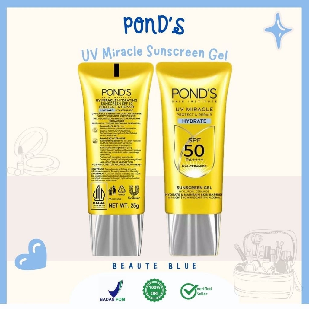 Jual UV MIRACLE HYDRATING SUNSCREEN SPF 50 PROTECT & REPAIRHYDRATE HYA ...