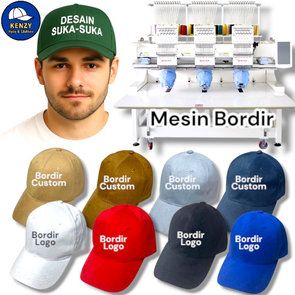 Jual Topi Baseball Rafel Polos Dewasa Reques Nama & Tulisan - Bordir ...