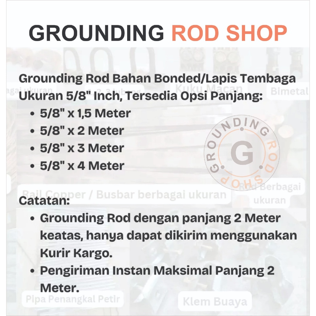 Jual Rod Bonded 5/8 x 1,5 Meter Bahan Lapis Tembaga / Stik Rod ...