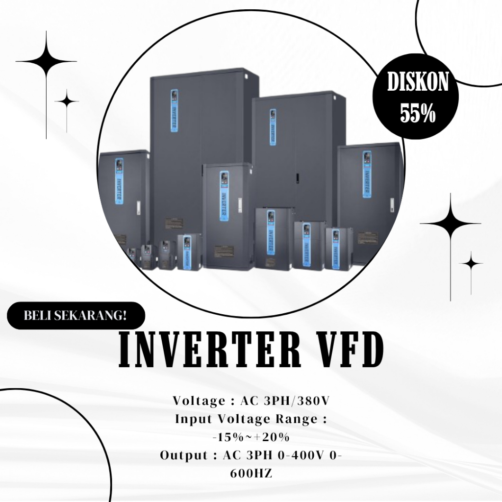 Jual Inverter VFD 0.75KW 3 Phase 380V Variable Frequency Heavy Duty ZSK ...