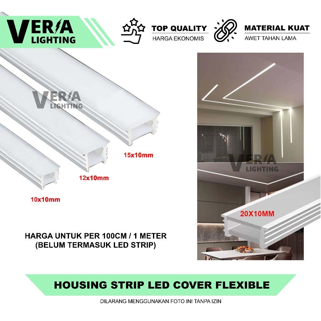 Jual Housing LED Strip Flexible Cover Strip LED Silicon Susu | Shopee ...