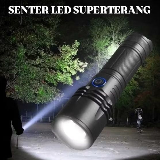 Jual Senter LED Superterang Senter Led Tactical Flashlight XHP50 1500 ...