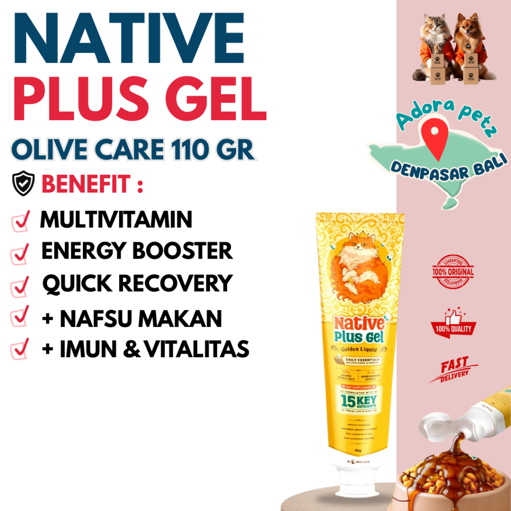 Jual Native+ Plus Gel Suplemen Multivitamin Kucing Picky Eater ...
