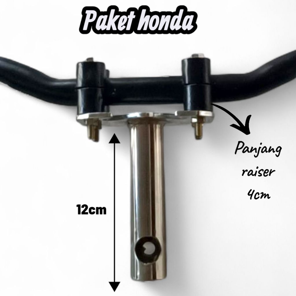 Jual Paket Stang Rzr Plus Dudukan Honda & Yamaha Racing Chrome | Shopee ...