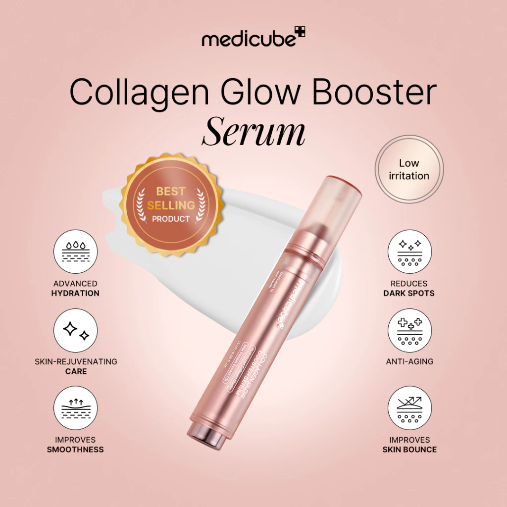 Medicube Collagen Glow Booster Serum kemasan 15ml dengan airless pump