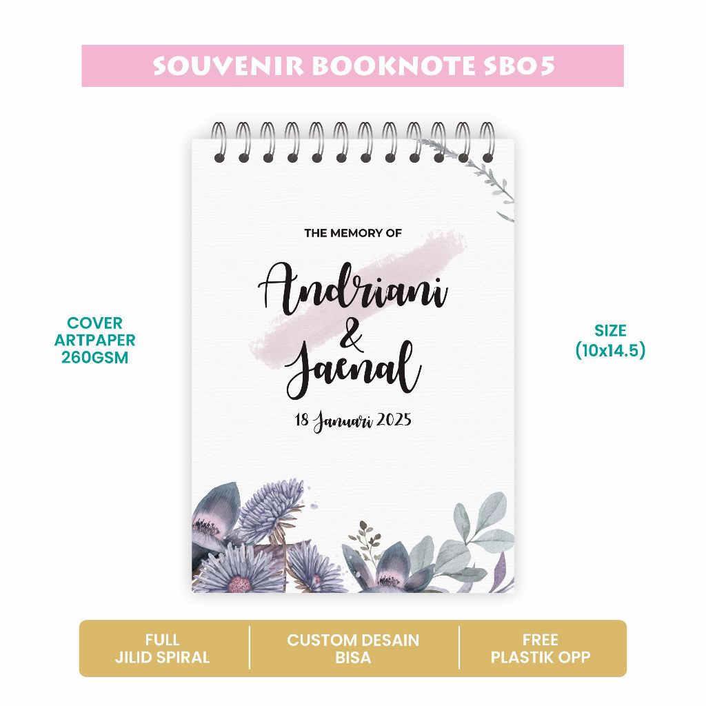 Jual Souvenir Notebook Aesthetic Pernikahan Custom Foto Tulisan Mini ...