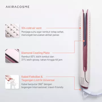 Akiracosme Paket Bundling Catokan Rambut Lurus Curly Ceramic Ion Negatif ACR3 V386