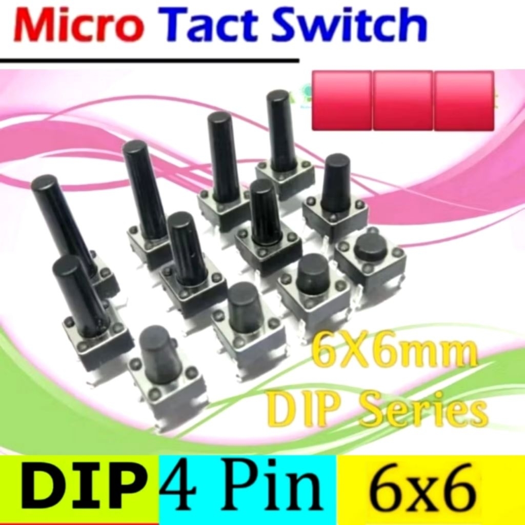 Jual Tact Switch 6x6x5mm 4 Pin Saklar Micro On Off Tactile | Shopee ...