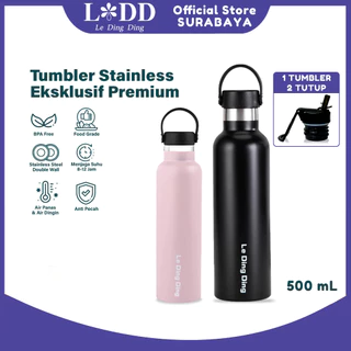 LDD-Termos Tutup Bambu 500ml Tumbler Stainless Botol Minum tahan panas dingin 24 jam
