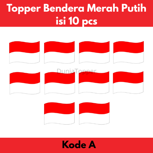 Jual TOPPER Bendera Merah Putih isi 10 pcs [FREE] tusukan | Shopee ...