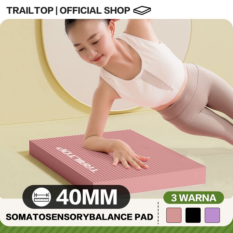 Trailtop Balance Pad NBR Tebal 4cm Matras Olahraga Anti Selip 2 Sisi Ab Wheel Roller Matras Lutut