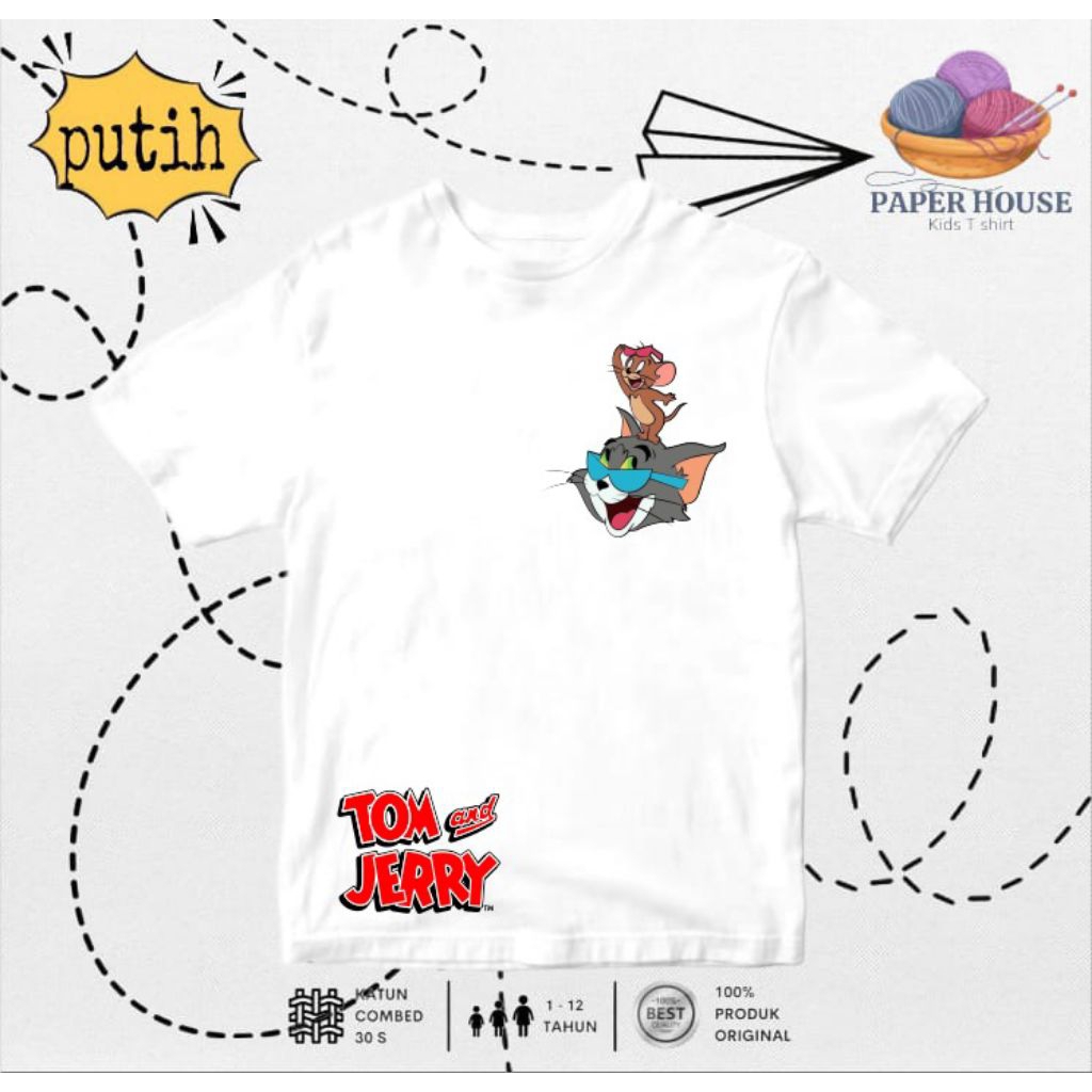 Character Tom N Jerry Serut Pinggang Midi Dress Anak Perempuan