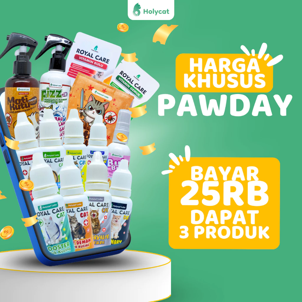 Holycatlabs Perlengkapan Kucing isi 3 Paket Serba 25K