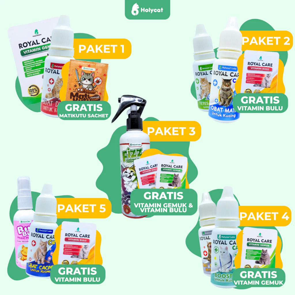 Holycatlabs Perlengkapan Kucing isi 3 Paket Serba 25K