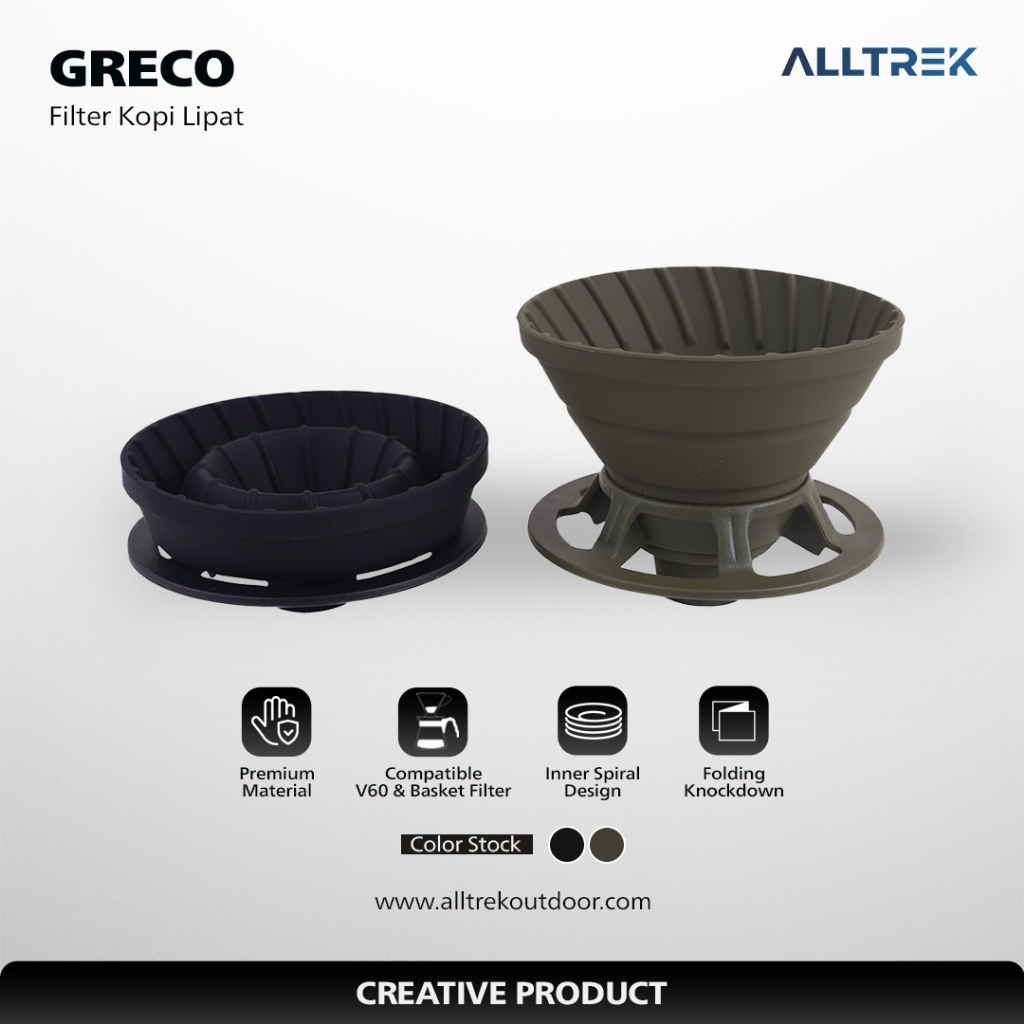 Jual ALLTREK Filter Kopi Lipat V60 & Basket GRECO Collapsible Coffee ...