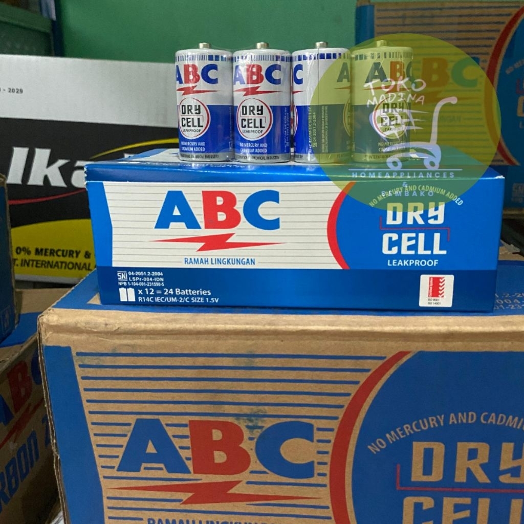 Jual Baterai ABC R14 Biru 2 pcs | size C | tanggung | Shopee Indonesia