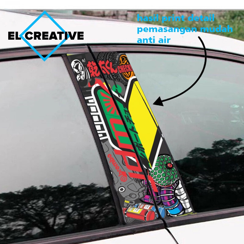 Jual Sticker Pilar Kaca Mobil Universal Motif mobil jdm calya sigra ...
