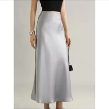 Rok Satin Silk Premium A Line Satin Skirt Maxi Skirt High Quality