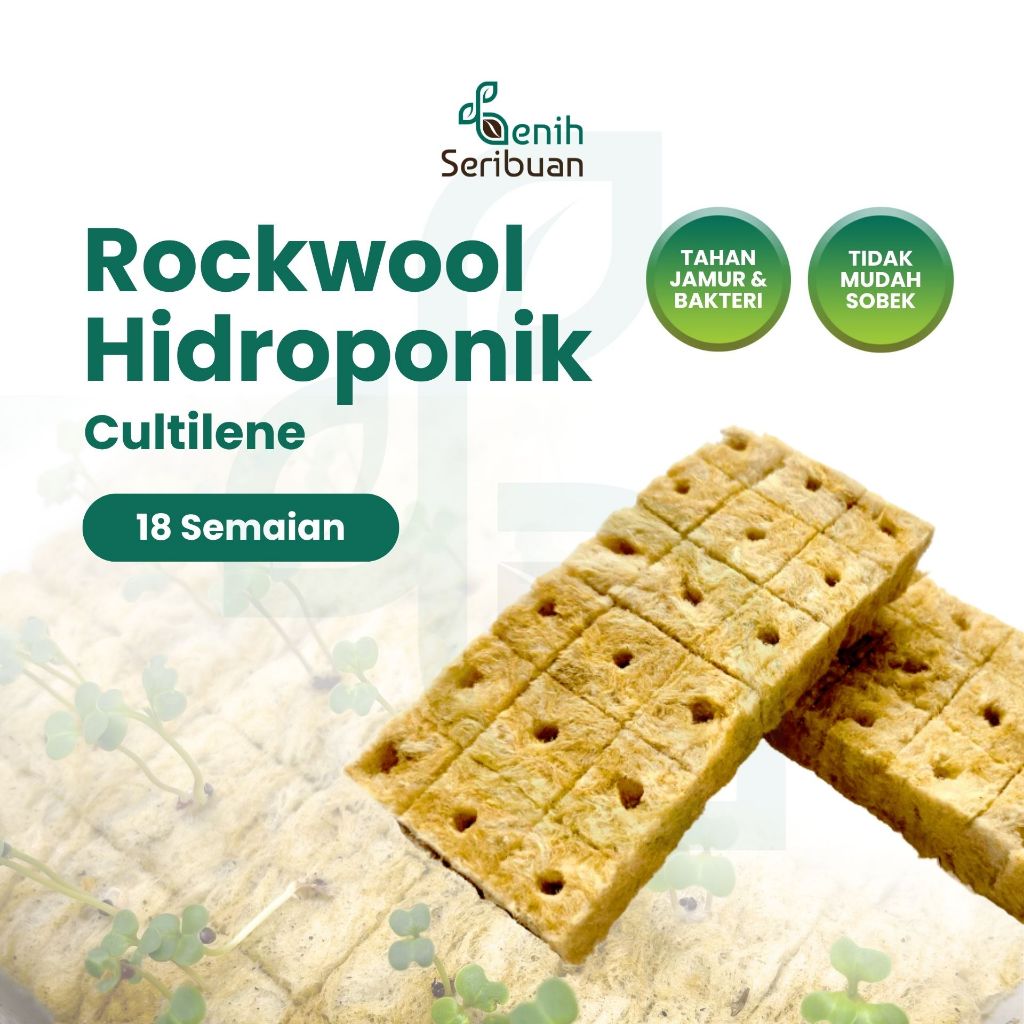 Benih Seribuan - 18 Kotak Rockwool Hidroponik Cultilene