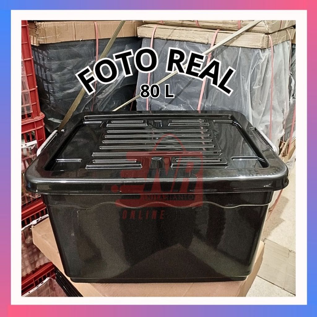 Jual Box Container Maxima Hitam 80L - Container Box - Box Plastik - Box ...