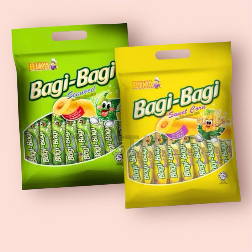 Jual BIKA BAGI BAGI RASA SWEET CORN / SEAWEED 100GR ISI 10 PCS SNACK ...