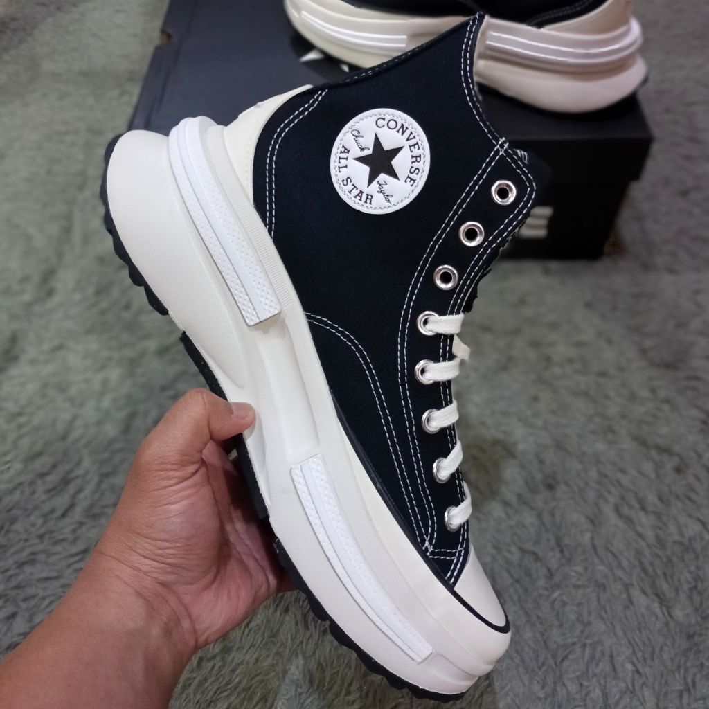 Jual Resmi MAP Converse Run Star Legacy CX HI Black white egret BNIB ...