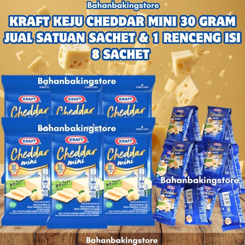 Jual KRAFT KEJU CHEDDAR MINI 30 GRAM JUAL 1 RENCENG ISI 8 SACHET COCOK ...