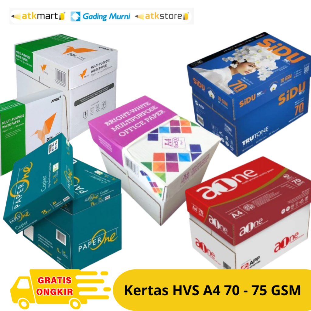 Jual Kertas HVS A4 70 / 75 gsm PER-KARTON / BOX isi 5 RIM - 1 DUS ...