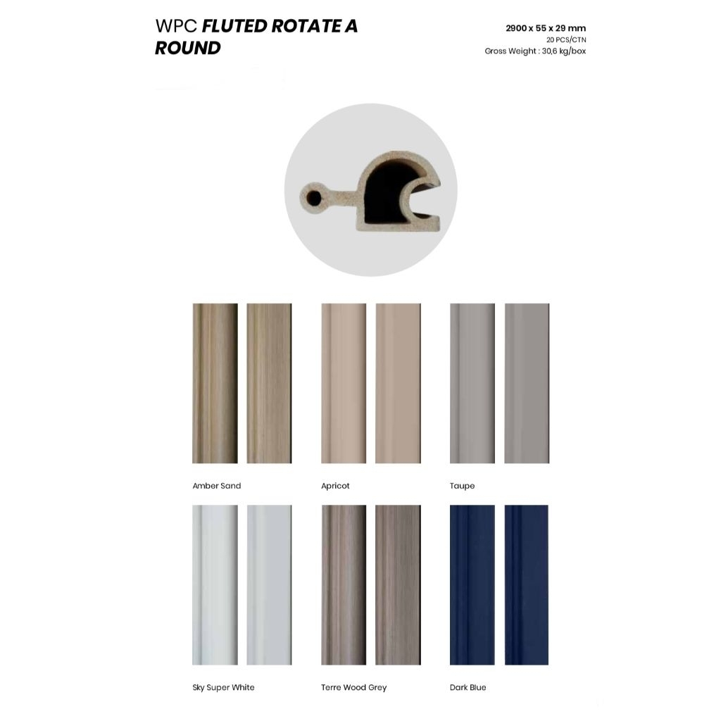 Jual WPC FLUTED ROTATE A ROUND MEREK ROSHAN UKURAN 2900x55x29mm ...
