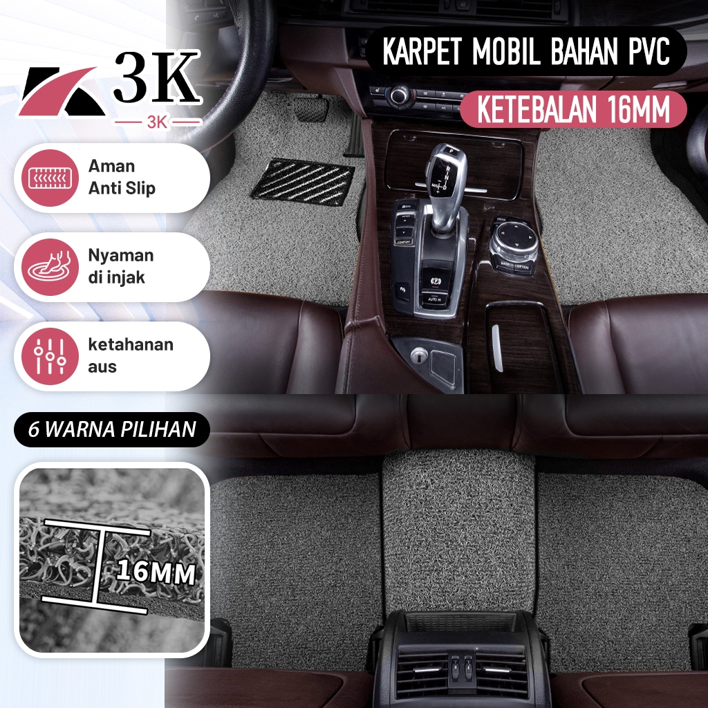 Jual (3K Surabaya) Karpet Mobil Universal 5 Pcs Ketebalan 16MM Bahan ...