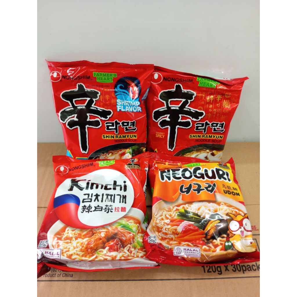 Jual Nongshim Shin Ramyun Spicy Mushroom/ Shrimp/ Kimchi Ramyun ...