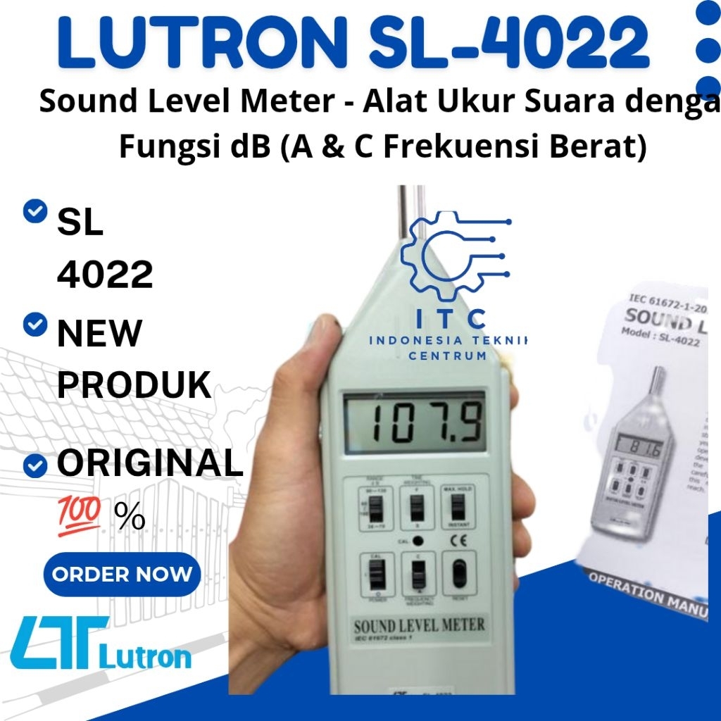 Jual Lutron SL-4022 Sound Level Meter - Alat Ukur Suara dengan Fungsi ...