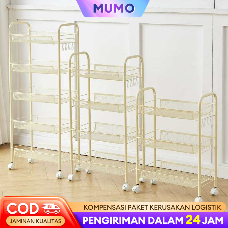 Jual Rak Troli besi Rak Susun Roda Rak Ruang Tamu Rak Penyimpanan Dapur ...