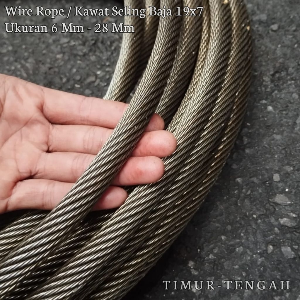 Jual Wire Rope Seling Baja 19x7 Non Rotating 16 18 19 20 22 24 Mm Sling ...